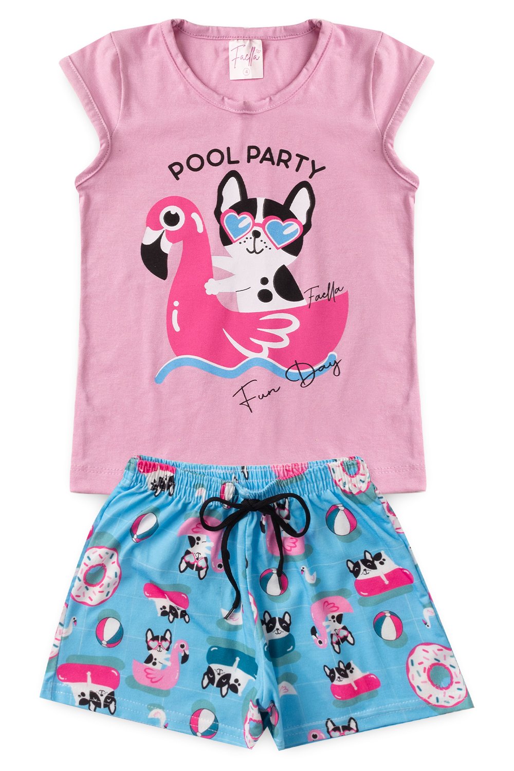 Conjunto Infantil Ver O Feminino Pool Party Rosa