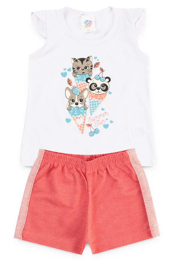 conjunto infantil feminino sorvete branco