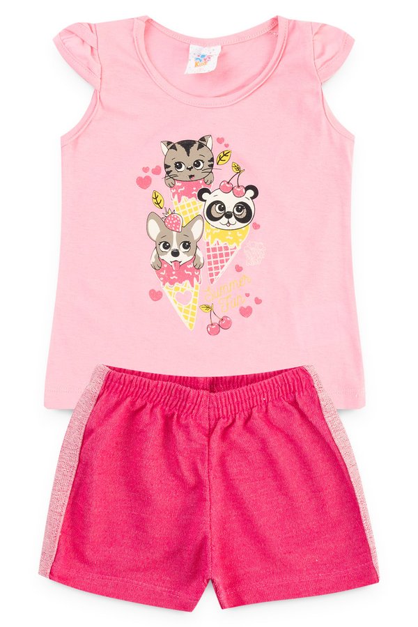 conjunto infantil feminino sorvete rosa