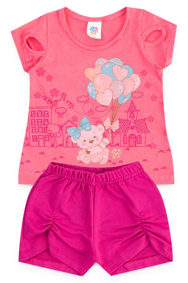 conjunto infantil feminino baloes lilas