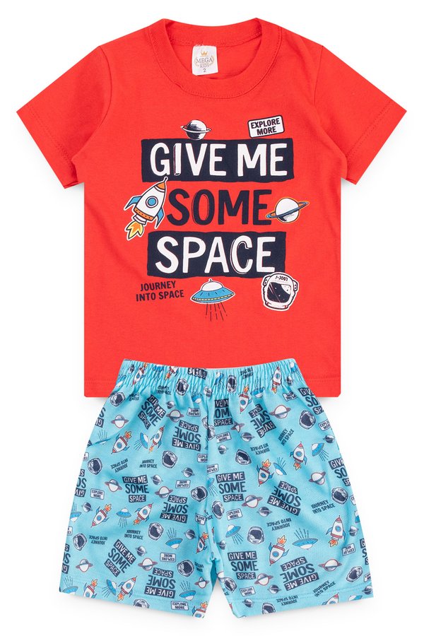 conjunto infantil masculino space vermelho mega kids