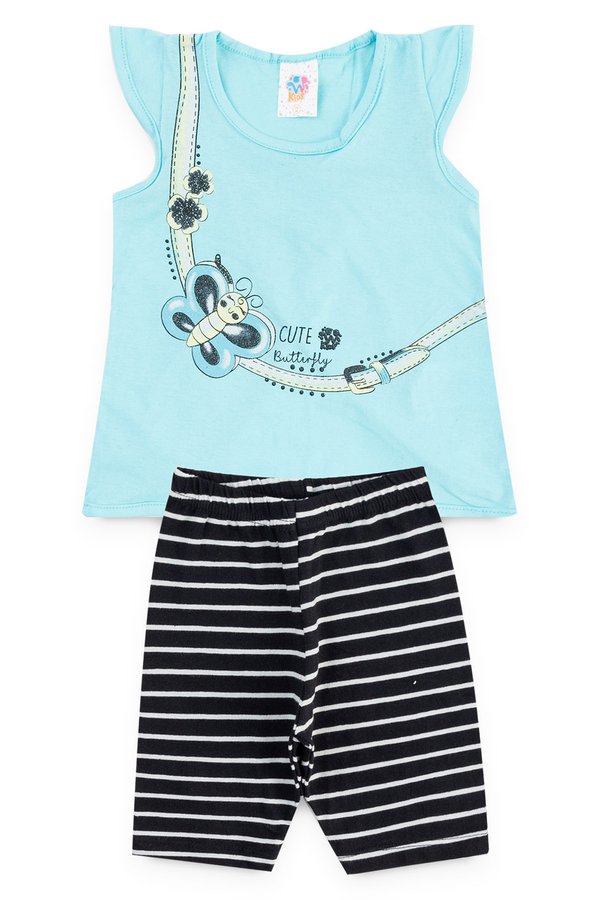 conjunto infantil feminino borboleta azul