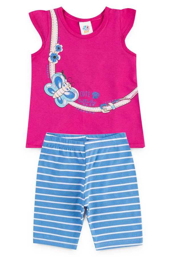conjunto infantil feminino borboleta rosa