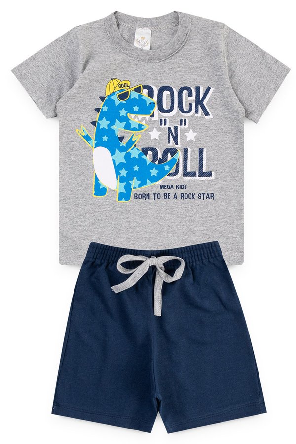 conjunto infantil masculino dino mescla mega kids