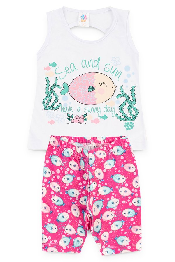 conjunto infantil feminino peixe branco