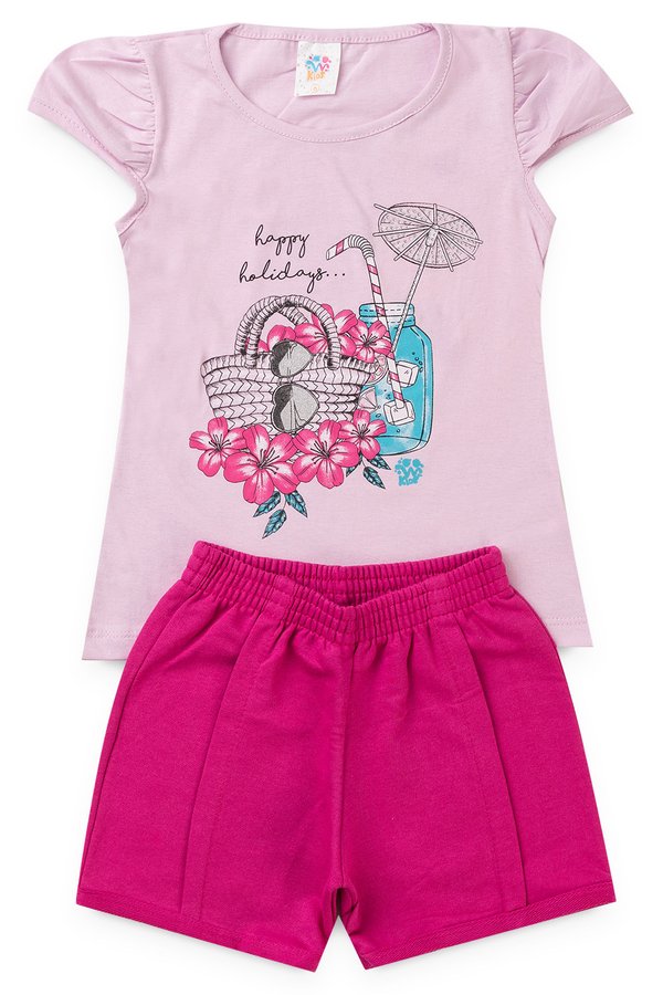 conjunto infantil feminino happy lilas