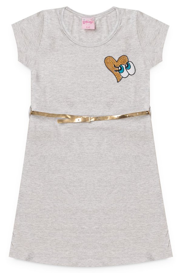 vestido infantil feminino coracao com olhos mescla