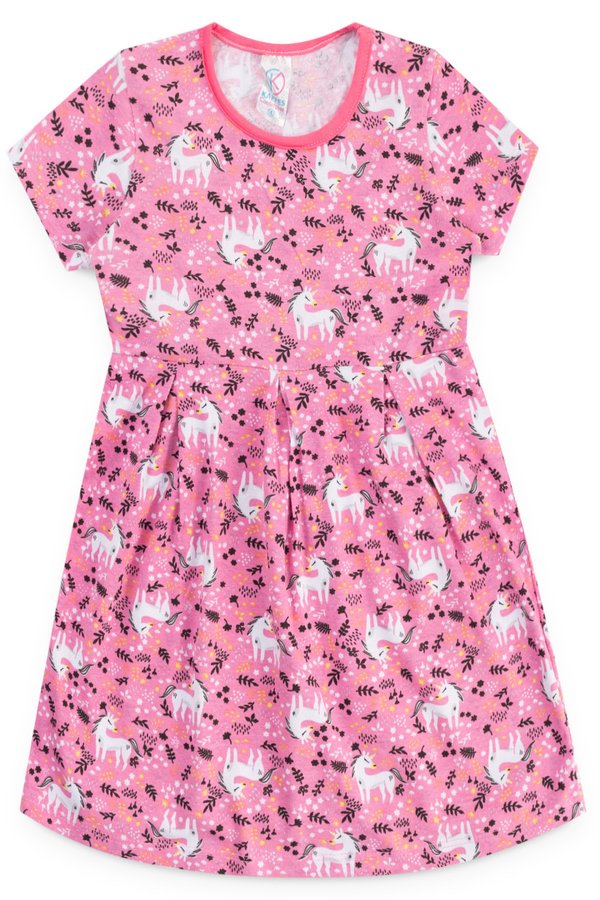 vestido infantil feminino unicornio pink