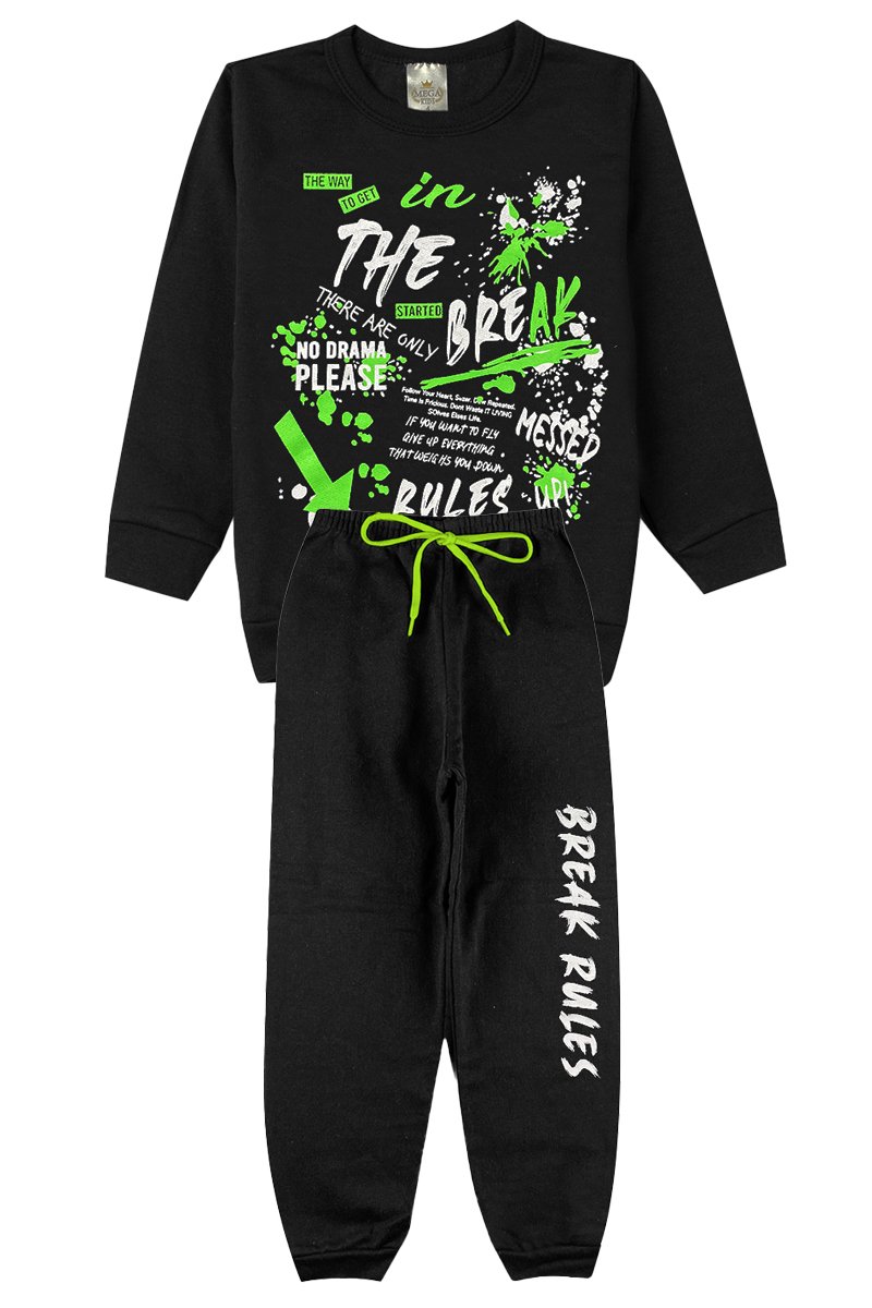 Conjunto Infantil Masculino Moletom Peluciado Break Rules Preto conjunto-infantil-masculino-moletom-peluciado-break-rules-preto