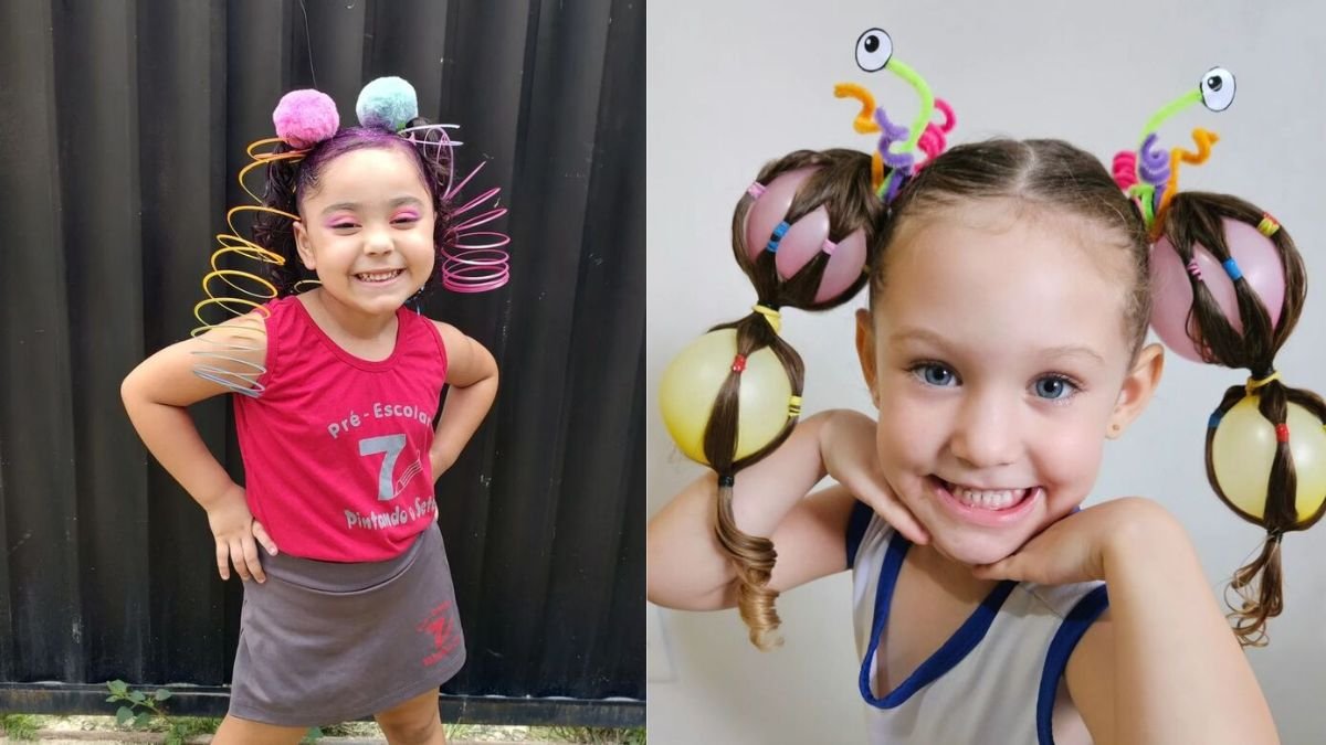 Penteados para cabelos cacheados infantil: Dicas e Inspirações! - Mega Kids  Moda Infantil