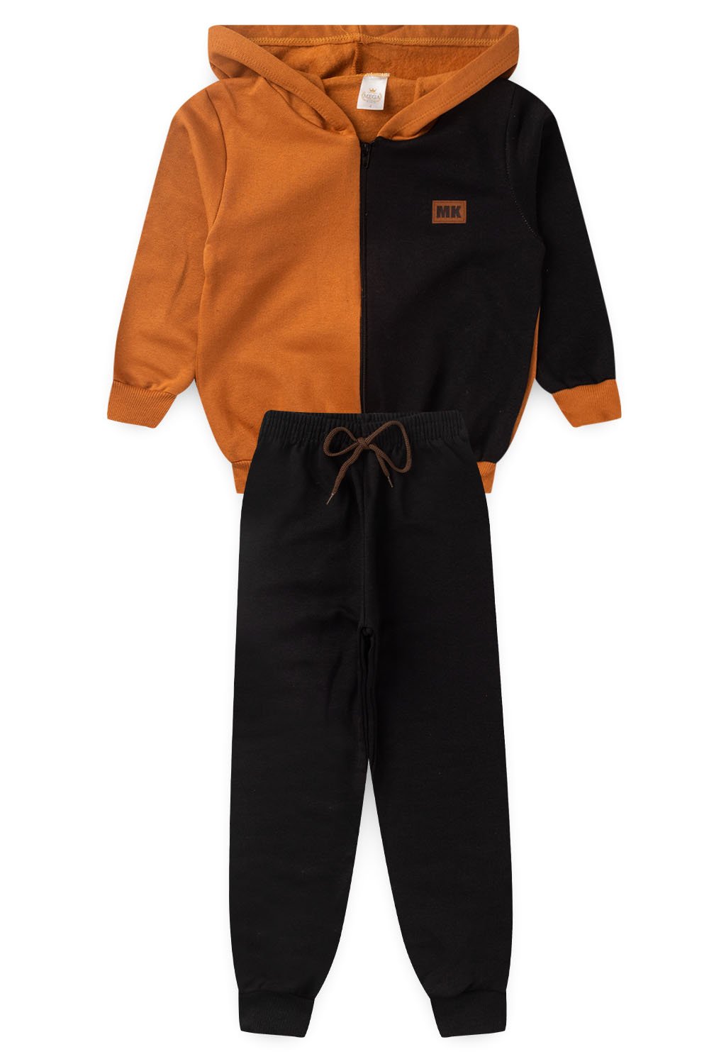 Conjunto Moletom Peluciado Infantil Masculino Plaquinha MK - Caramelo e ...