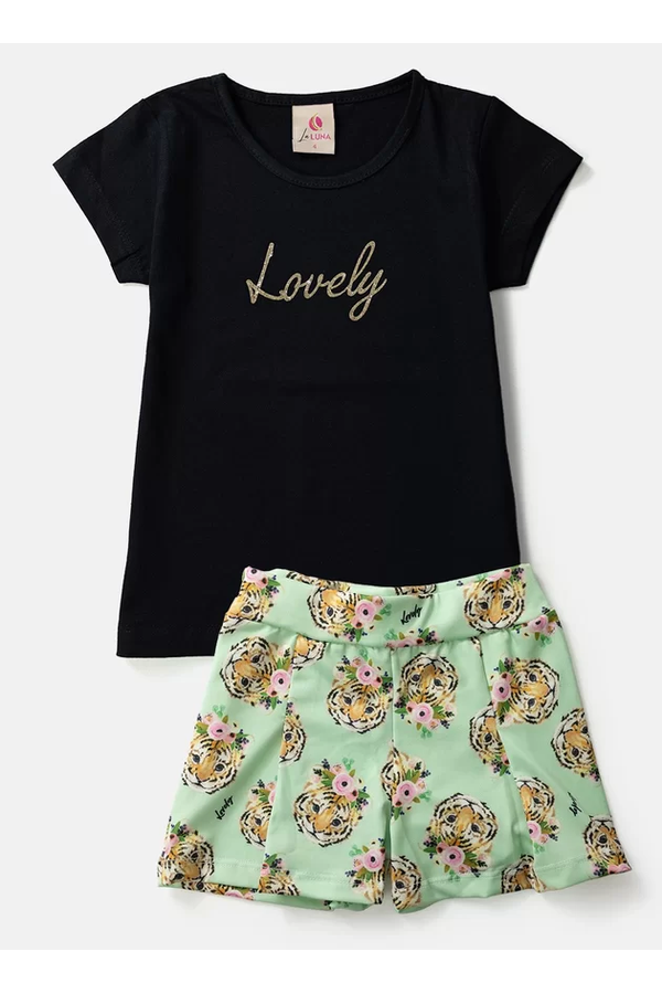 10 conjunto infantil feminino lovely tigre preto 0026 laluna